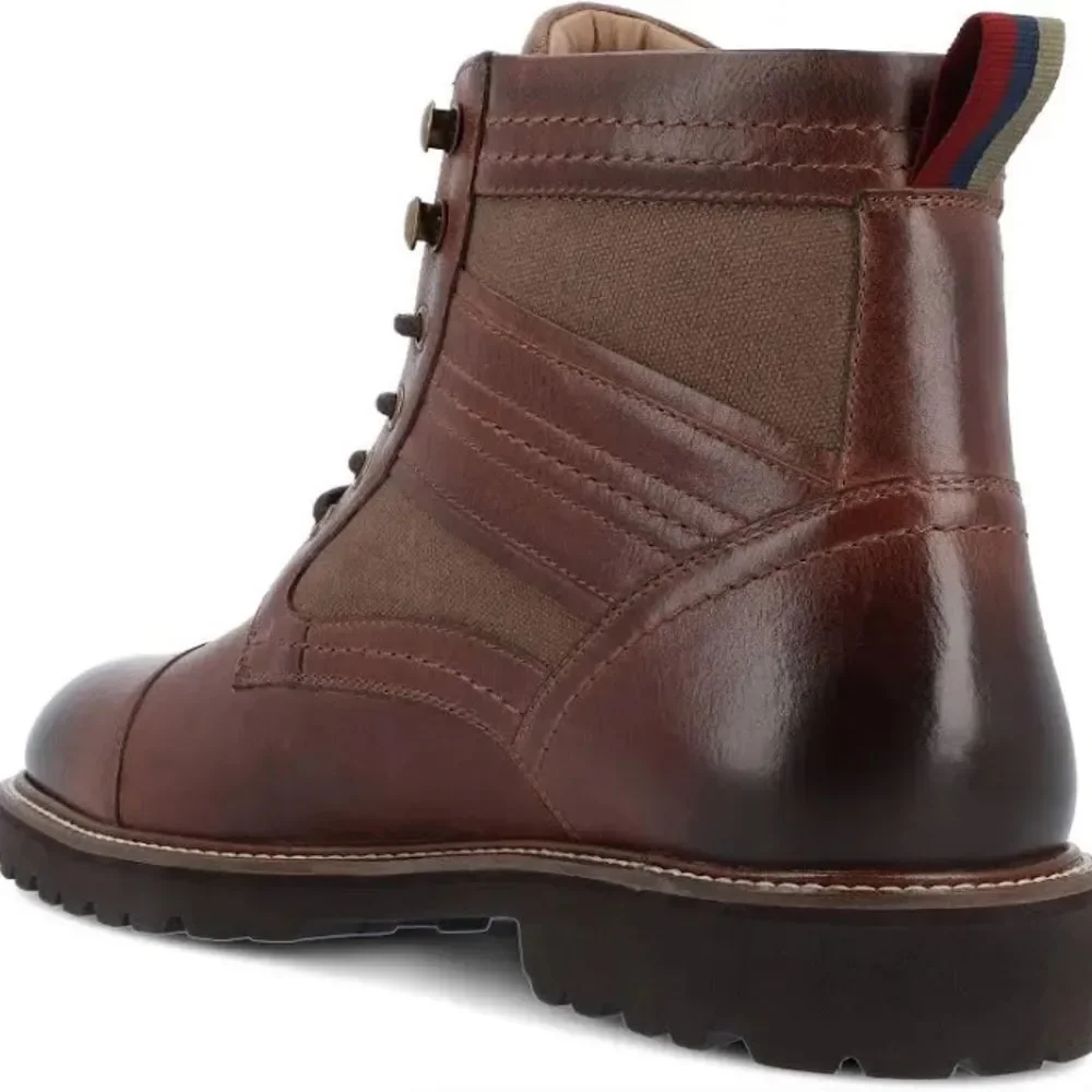 (T-4364) Thomas And Vine Mens Feron Flat Heel Lace Up Boots Sz 8.5